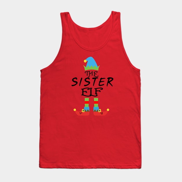 The Sister Elf Matching Family Group Christmas Party SANTA Tank Top by CareTees